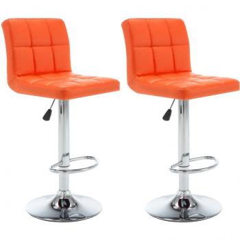 Taburetes de cocina 2 unidades cuero sintético naranja vidaXL