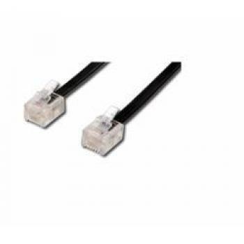 Microconnect 6P4C/RJ11, 3m Cable telefónico Negro - Cable para teléfonos fijos