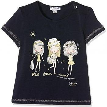 3 Pommes French Riviera 1, Camiseta Manga Corta para Bebé-Niñas, Azul