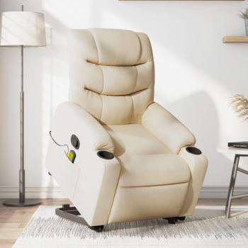 Silla de masaje reclinable de pie de tela color crema Vidaxl 180496