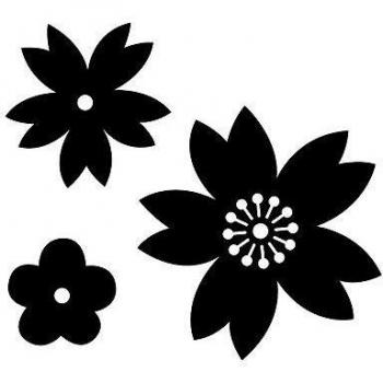 Set de matrices de corte 'Flores de Japón' - Negro - Infantil - Mixto