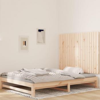 Cabecero de cama de pared madera maciza de pino 127,5x3x90 cm Marrón