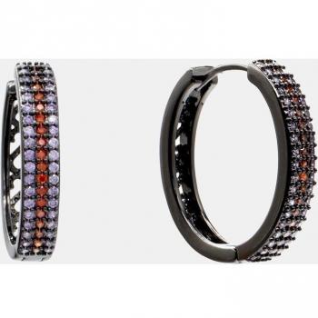 Pendientes de aro Rut Flag con circonitas