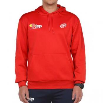 Sudadera Bullpadel FEP Enrio Rojo - Sudadera de pádel, color rojo, diseño moderno, fabricada en material transpirable y ligero, con tecnología que favorece la evacuación del sudor, ajuste cómodo y estilo deportivo