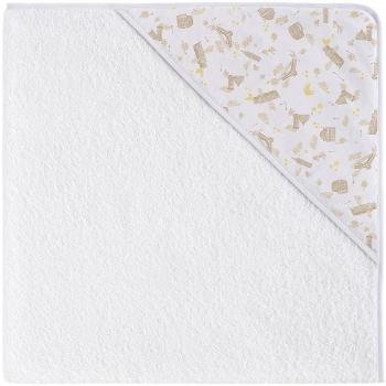 Eiffel Baby Capa de Baño Bebe. Toalla de Rizo con Capucha. 100% Algodón Natural. Calidad Diseño Estamapado Infantil. Tamaños 80 x 80 cm. Absorbente Suave Duradera. Italia Color Beige