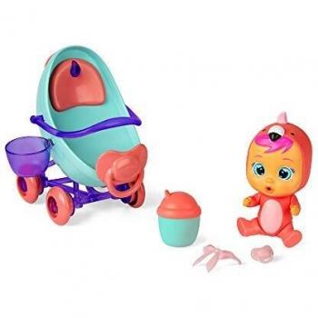 BEBÉS LLORONES LÁGRIMAS MÁGICAS Coche de Fancy | Mini muñeca bebe llorón Fancy y su Vehículo con vapor y luz - Juguete para niñas y niños + 3 Años