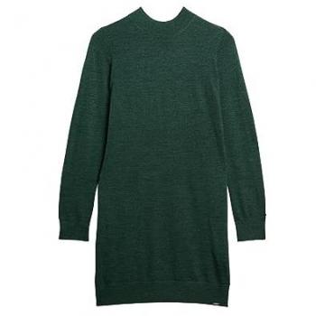 Vestido de punto en lana merino verde urbano chic para mujer Superdry S