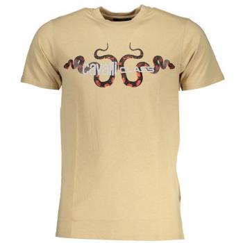 Cavalli Class Men's Printed Cotton T-Shirt - Beige - Size: XXL
