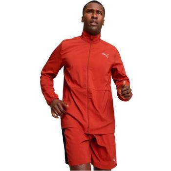 Chaqueta de running Puma Run Favorite Woven Hombre Roja, cortavientos, diseño ligero y transpirable, ajuste cómodo, ideal para actividades al aire libre
