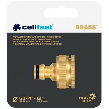 Conector de Grifo Jardín 3/4 y 1 de Latón Brass Cellfast