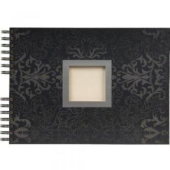 Exacompta 16137E Cachemire - Álbum foto con espirales, 32 x 22 cm, color negro
