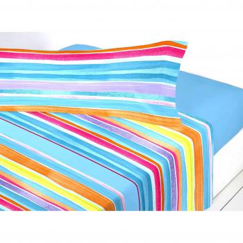 Juego sábanas pirineo TEJADA Antonella. Cama de 105 cm. Color Azul - Sedalinne