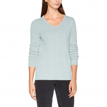 Vila Clothes Viril L/s V-Neck Knit Top-Noos, suéter para Mujer, Azul