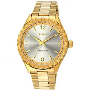 Reloj Tous Tender Bear 200350960 para mujer, de acero con IP dorado y esfera plateada