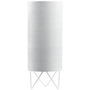 Lámpara de mesa GUBI Pedrera H2O, blanca, acero perforado, diámetro 13cm x altura 33cm