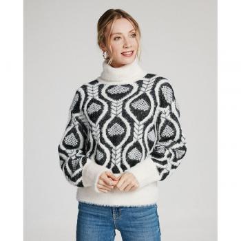 Jersey de mujer estampado con cuello alto - Vero Moda