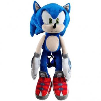 Mochila infantil de peluche con diseño en 3D de Sonic the Hedgehog de 40 cm