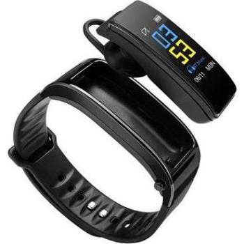 Pulsera Inteligente con Auricular - Negro, Podómetro y Monitor de Sueño