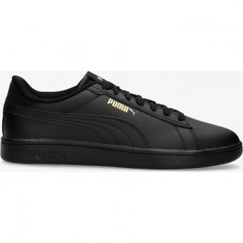 Zapatillas Puma Smash 3.0 L negras, talla 43, diseño clásico, parte superior de cuero sintético, suela de goma para mejor tracción y durabilidad