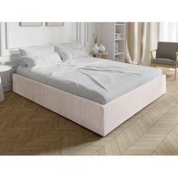 Canapé abatible 160 x 200 cm de terciopelo canalé crema - PONTOS de YSMÉE