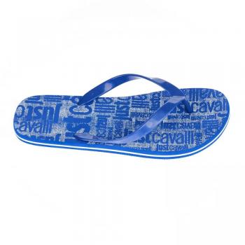 Just Cavalli Light Blue EVA Sandal - EU45/US12, Flip Flops, male, Blue, Size: 12 US Blue Logo Flip Flop Sandal
