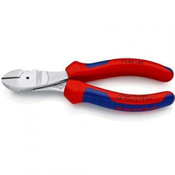 Knipex Alicate de Corte Diagonal Extrafuerte 160 mm y Knipex Alicates de Largo Alcance en Ángulo Recto con Mordaza de 73 mm, Corte Máx. Cable Duro: 2,2