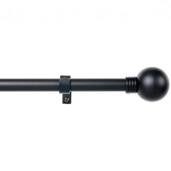 Kit Barra de Cortina Extensible Esfera Negra Metal 19mm con Anillos, Ajustable 160-300cm Cintacor Completo