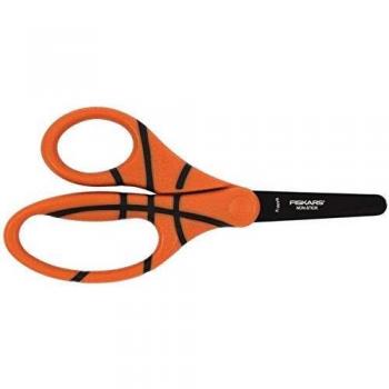 Fiskars Tijeras infantiles, Baloncesto, 6 años o más, Longitud: 13 cm, para diestros y zurdos, Hoja de acero inoxidable/Mangos de plástico, Naranja, 1023912
