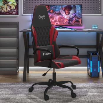 Silla Gaming Prolenta Premium Cuero Sintético Negro y Rojo Vino
