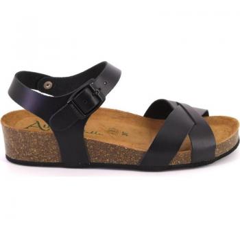 AUTENTI 7656 Sandalias de mujer negro PIEL