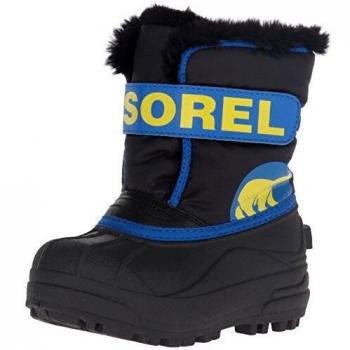 Sorel Nieve Comandante Botas de Nieve Rayado NC1877-011 Negro Negro Azul Super Blue, Schuhe Kids:29