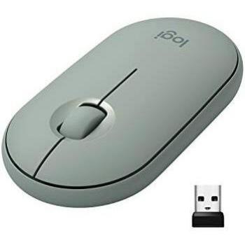 Logitech Pebble Ratón Inalámbrico, Bluetooth o 2,4 GHz con Receptor Unifying, Ratón con Clic Silencioso para Portátil/Notebook/PC/Mac/iPad OS/Chromebook - Verde