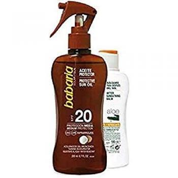 BABARIA pack aceite protector solar spf 20 + bálsamo after sun calmante 100 ml
