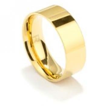 Anillo de Hombre Radiant Oro Mate y Brillante de Acero Dorado Talla 62