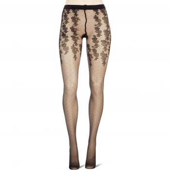 Falke Bloom Dot, Medias para Mujer, 20 DEN, Negro