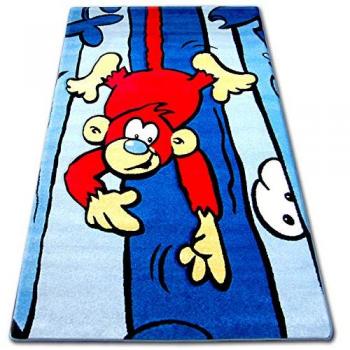 Alfombra infantil Happy C176 azul diseño mono 140x190 cm
