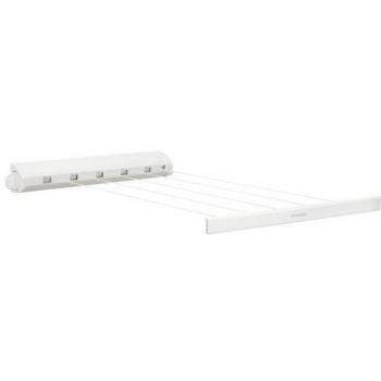 Brabantia 385728 - Tendedero de ropa extensible de pared, 4,4 m, superficie útil, color blanco