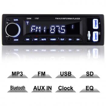 COOAU Autoradio Bluetooth, FM Radio de Coche Manos Libres Radio Estéreo de Coche, Llamadas Manos Libres, Apoyo Control Remoto, USB, SD, función AUX