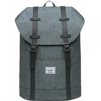 KAUKKO Mochila Tipo Casual de Hombre y Mujer para Portátil para Escuela, Viajes o Senderismo Mini tamaño Gris y Verde