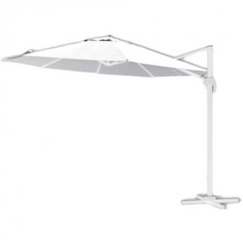 Sombrilla de Jardín Redonda Ø350 cm con Estructura de Aluminio y Tela Impermeable con Ventilación Premium Blanca