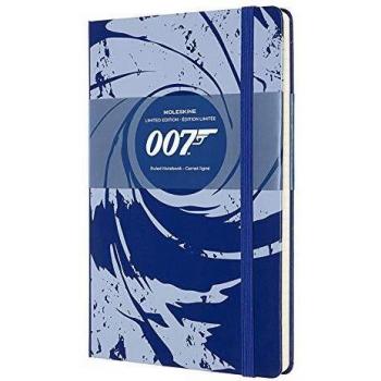 Moleskine, Cuaderno James Bond, Edición Limitada, Hojas de Rayas, Tapa Dura con Gráficos sobre 007, Tamaño Grande 13 x 21 cm, Color Azul, 240 Páginas