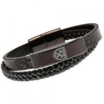 Pulsera de cresta de cuero del West Ham United FC Negro One Size