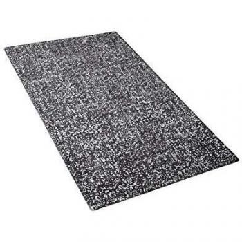 Alfombra de Viscosa Gris y Plateado 80 x 150 cm para Salón Esel