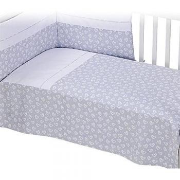 Bolín Bolón Cora - Edredón para cuna, 60 x 120 cm, color gris