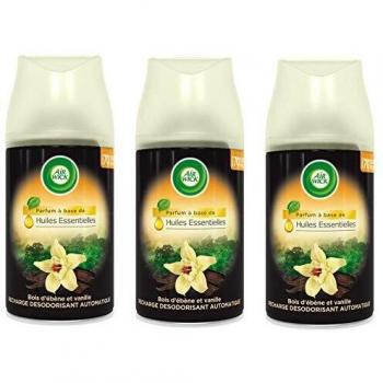 Air Wick Recambio de Ambientador para freshmatic Rare de madera de ébano y vainilla de las islas Borbón, 250 ml – juego de 3