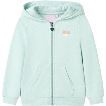 Sudadera de niños con capucha cremallera verde menta claro mezcla 128