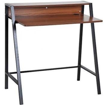 HOMCOM Mesa de Ordenador Escritorio para Hogar Oficina Estilo Industrial 84x45x85cm Color Nogal