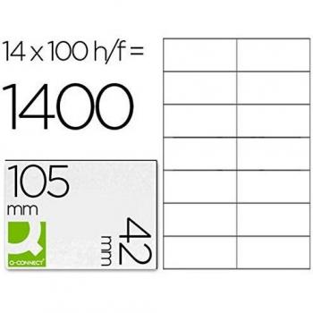 100 hojas formato A4 Q-Connect Etiquetas Adhesivas 105x42mm