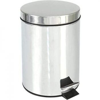Amig - Cubo de Acero Inoxidable con Pedal - 20 litros | Cubo de Basura o Papelera con Recipiente Interior extraíble de plástico con Asa | Higiénico y Fácil de Limpiar | Tratamiento Antihuellas