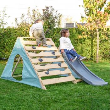 Parque infantil de juegos Hercule Soulet - Parque de madera, incluye tobogán, columpios, escalera y zona de juego segura para niños, fabricado con materiales resistentes a la intemperie